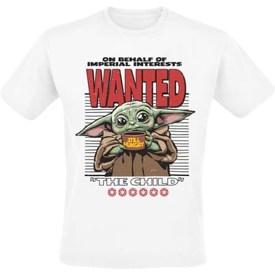 Star Wars - Disney T-shirt - The Mandalorian - Grogu - Wanted On Behalf Of Imperial Interests - M tot XXL - voor Mannen - wit
