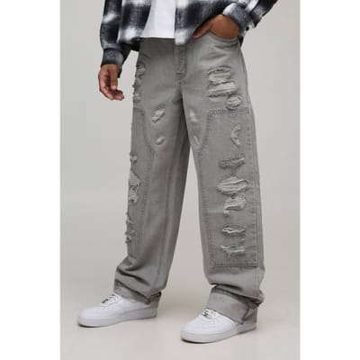 Relaxed Fit Gescheurde Timmerman Jeans | Light Grey | Size 32