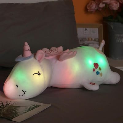 60CM Gloeiend Lichtgevend Eenhoorn Pluche Baby Knuffels Verlichting Knuffel Schattig Reusachtig Cartoon Speelgoed Kerstcadeaus voor Kinderen