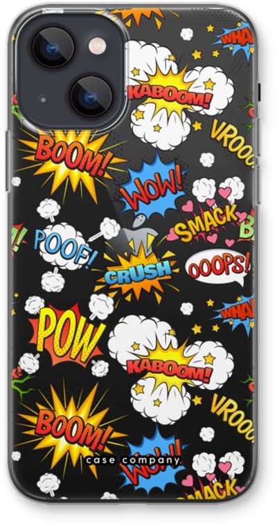 Case Company® - Hoesje geschikt voor iPhone 13 mini hoesje - Pow Smack - Soft Cover Telefoonhoesje - Bescherming aan alle Kanten en Schermrand