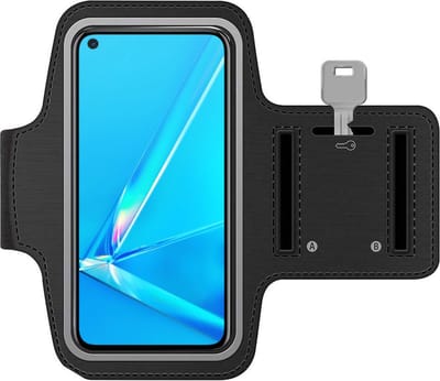 Arara Armband Geschikt voor Oppo A92 sportarmband - hardloopband - Sportband hoesje - zwart