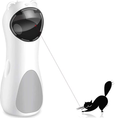 Katten laser speelgoed Automatisch hoog plaatsen, 5 cirkelbereiken 3 standen Automatisch aan/uit, USB-interactief kattenspeelgoed, katten / honden / kittenspeelgoed voor binnenkatten Trainingsoefening