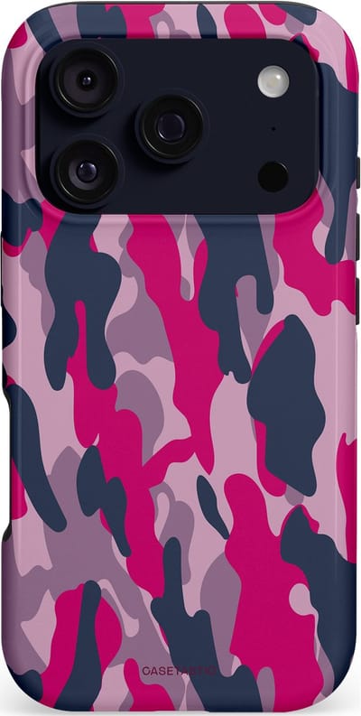 Casetastic hoesje geschikt voor Apple iPhone 17 Pro - MagSafe - Dubbellaagse bescherming - Urban Pink Camo - Fashion Case - Lila Roze Donkergrijs Grijs