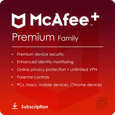 McAfee+ Premium Family Onbeperkt Aantal Apparaten / 1 Jaar