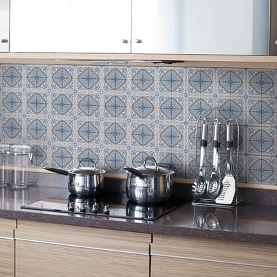 Zelfklevende tegelmuurstickers voor keuken en badkamer - 24 Candela Azulejos tegelstickers - 24 stickers 10x10cm