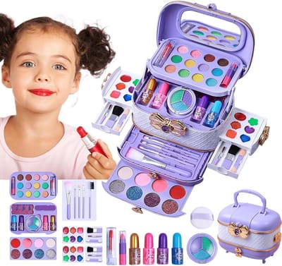 Speel Make-up Set - Kinder Make-up - Fantasie Spelen - Wasbare Set - 57 Delig - Roze