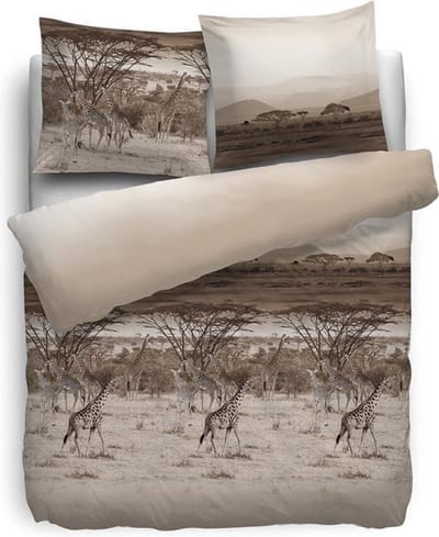 HNL Pure Cotton Gap Dekbedovertrek - Eenpersoons - 135x200 + 80x80 cm - Taupe