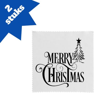 Akyol - kerst merry christmas brillendoekjes - Kerstmis - kerst beker - winter - kerst - christmas - kerst cadeau - 17,8 bij 17,8 cm - 2 stuks