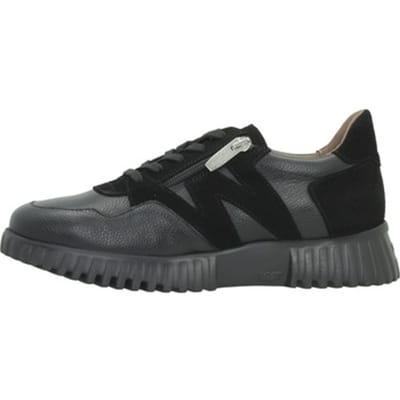 Wonders Zwarte leren sneakers Tren