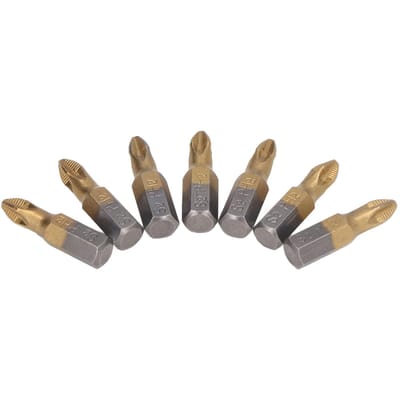 10 Stuks Kruiskopschroevendraaierbits Antislip 1/4 inch Zeskant Schacht Ti Gecoat Gelegeerd Staal Elektrisch Gereedschap Kort