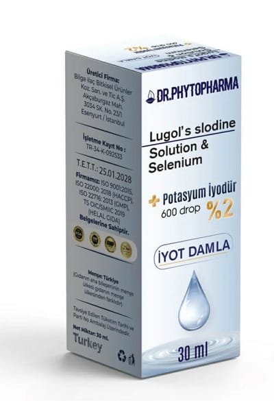 Dr. Phytopharma Jodium en Selenium Druppels - Vloeibaar Voedingssupplement - Kaliumjodide & Natriumseleniet - 600 druppels - 30 ml