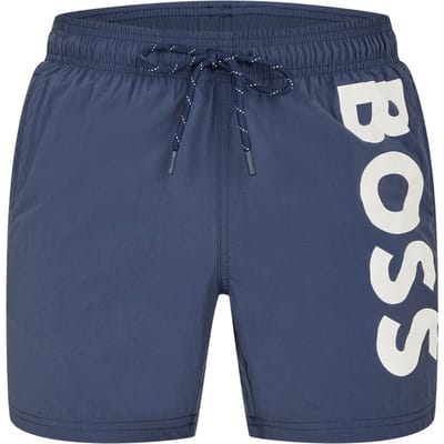 Boss Heren Octopus Bold Logo Zwemshorts (Marineblauw)