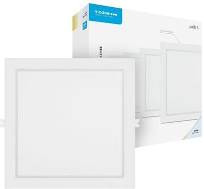 Modee LED Paneel Vierkant Inbouw - 24W - 2640lm - 29.3x2.8cm - 6000K - Koel Wit - 4 stuks