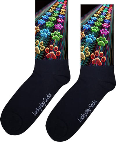 Dierenpoten - Opkikker - Grappige sokken - Valentijns cadeau - Verjaardag cadeau - Sint cadeau - Leuke sokken - Neon - Vrolijke sokken - Sokken cadeau - Grappig cadeau - Kerst Sokken - Vaderdag - Moederdag - Kerstcadeau - Socks maken Happy - 37-44