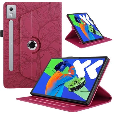 Coque Pour Lenovo Idea Tab Pro Étui tb373fu Rotation à 360° Support en Cuir PU Tablette Funda Pour Idea Tab Pro 12.7 Étui Housse Lenovo Idea Tab Pro rouge