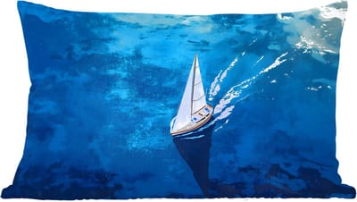 Sierkussens - Kussentjes Woonkamer - 60x40 cm - Zeilboot - Water - Abstract - Schaduw