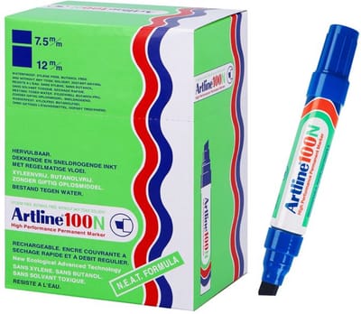 ARTLINE 100 NEAT - Permanent Marker - Doos van 12 stuks - 7,5-12mm Lijndikte - Blauw