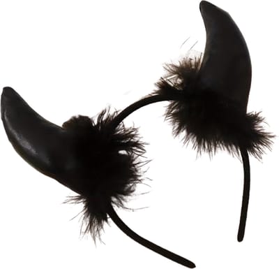 Livano Duivel Hoorntjes - Oortjes - Diadeem - Accessoires - Haarband - Duivelsoortjes - Devil Horns - Hoorns - Duivel Kostuum - Dames - Zwart