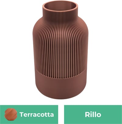Rillo Japandi Vaas - Decoratievaas Droogbloemen - Terracotta - 20CM