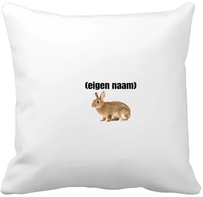 Akyol - konijn met eigen naam Kussen hoes - Konijn - konijnen liefhebbers - iemand die houdt van konijnen - verjaardag - cadeau - kado - 40 bij 40 cm