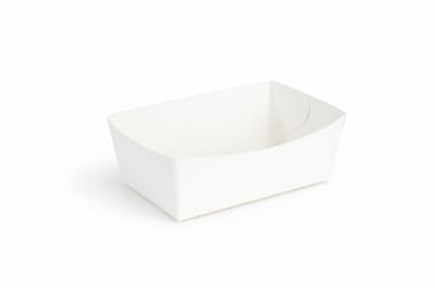 100x Frietbakje Wit 85 - 380 ml eco snackbakje - kartonn 12 × 7 × 4,5 cmen verpakking - snackbakje wit- milieuvriendelijk - duurzaam - patat - barbecue - feestje - picknick - bbq - disposable - wegwerp - takeaway - serveerschaal - zomer - feestje