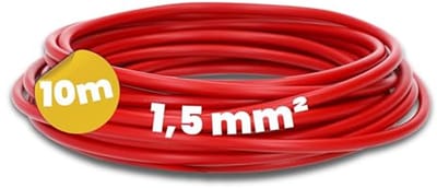 10 meter H07V-K 1.5 mm² rode bedradingsleiding - flexibele aderkabel voor krachtmachines en meer