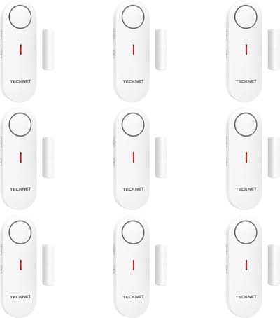 Tecknet DeurAlarm - Deur Sensor - Raam en Deur Alarm - Huis beveiliging - Magnetisch alarm - 100dB - 9 stuks