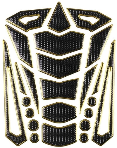 Dailygoods- Tank Sticker Universeel - Zachte Rubber Motorfiets Beschermer - Gouden Rand - Eenvoudig Te Plakken - Vervanging Voor Tank Protector - Tank Pad