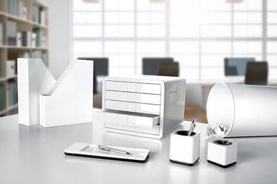 Paperclipdispenser i-Line met ringmagneet - Elegant bureauaccessoire in premium kwaliteit