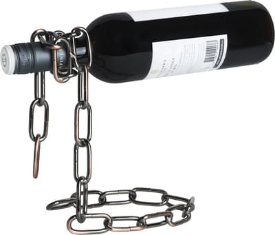 QUVIO Wijnrek / Wijnrek metaal / Wijnrek staand / Wijnrekken / Woonaccessoire - 1 Fles - Ketting design