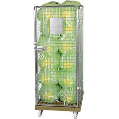 Gaascontainer 4-zijdig, 1600 bruikbare hoogte op kunststof rolcontainer, grijs RAL7032