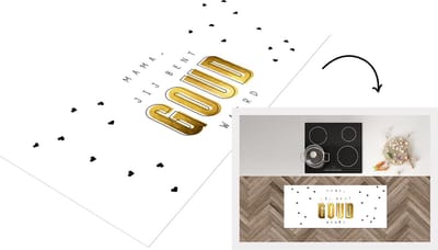 Keukenloper - Loper keuken - Spreuken - Mama jij bent goud waard - Quotes - Mama - 120x50 cm - Keukenloper vinyl