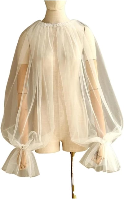 Bruidssjaal Kort - Tule Vest - Bruidslook Creëren - Verstelbaar Ontwerp - One Size - Wit
