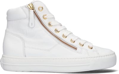 Paul Green 4024 Hoge sneakers - Leren Sneaker - Dames - Wit - Maat 37