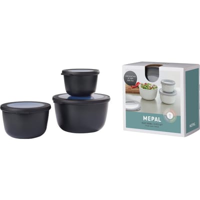 Mepal - Multikom Cirqula vershouddoos set - 500 + 1000 + 2000 ml - Rond - Nordic black
