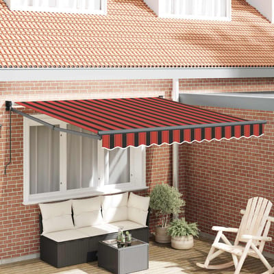 vidaXL - Uitschuifbare - luifel - Rood - en - Zwart - 350 - x - 250 - x - 165 - cm