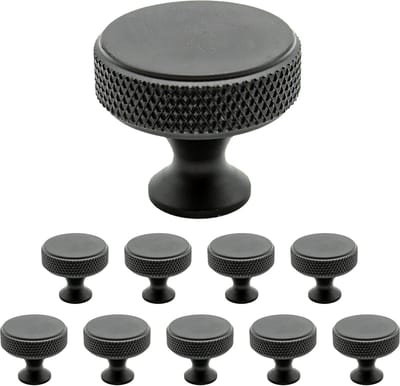 Somstyle Kastknoppen Set - 10 Stuks - Ø 30 MM - Deurknoppen voor Kasten - Meubelknop - Handgreep - Zwart