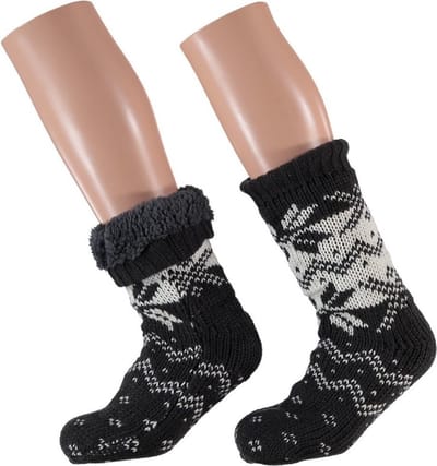 Jongens anti-slip huissokken/slofsokken nordic grijs maat 25-30 - Kinder sokken
