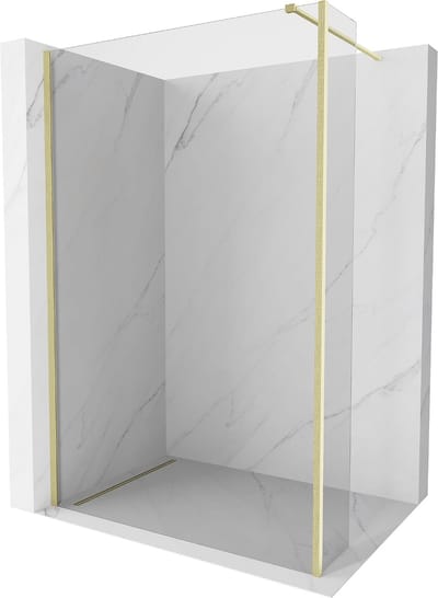 Mexen Kioto douchewand Walk-in 90 x 30 , transparant, goud geborsteld - 800-090-212-55-00-030
