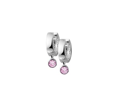 Zilver Gerhodineerde Klapoorringen zirkonia 1329582
