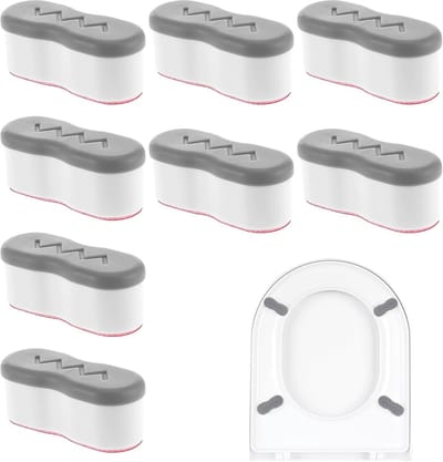 8 Stuks - Toiletbril Bumper - Zelfklevende Schokdemper - Toiletbril Buffers - Toiletaccessoires - ABS+TPE - Wit - 4.5*1.7*2cm - Voor Thuis en Hotels - Geruisloze Schokabsorberende Pad - Toiletbrilbumpers - Anti-Shock Pads - Badkameraccessoires