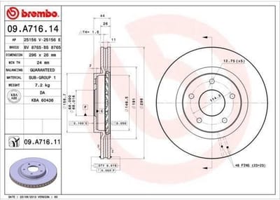 BREMBO Remschijfset 09.A716.14 - 2 stuks
