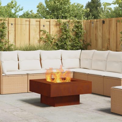 vidaXL - Vuurkom - Roestig - 80 - x - 80 - x - 40 - cm - weervast - staal