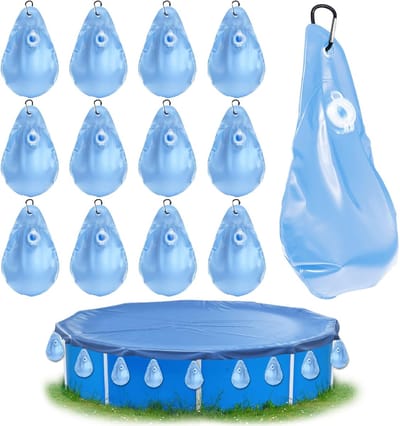 Zwembadafdekking met gewichten - 12 stuks waterzakken voor optimale zwembadbescherming