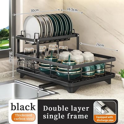 Égouttoir à vaisselle 2024 Cuisine Réglable Acier Inoxydable Organisateur Planche à Découper Égouttoir à Assiettes Bols Support de Rangement Ustensiles de Cuisine gray