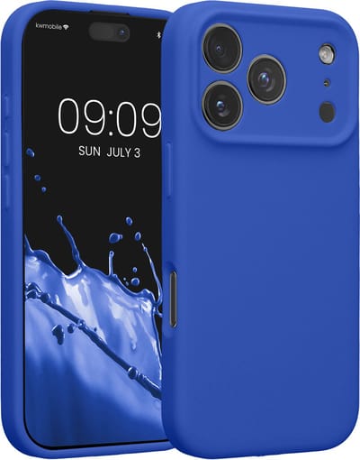 kwmobile telefoonhoesje geschikt voor Apple iPhone 17 Pro - TPU backcover met siliconen coating - Smartphone case in Baltisch blauw