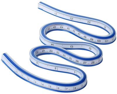 aladdien - Flexibele PVC Liniaal - 60cm Buigbare Ruler - Precisie bij metingen - Geschikt voor school en kantoor - Blauw - Ideaal voor houtbewerking..