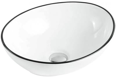 Mexen Elza opzetwastafel 40 x 33 cm, wit/zwart - 21014007