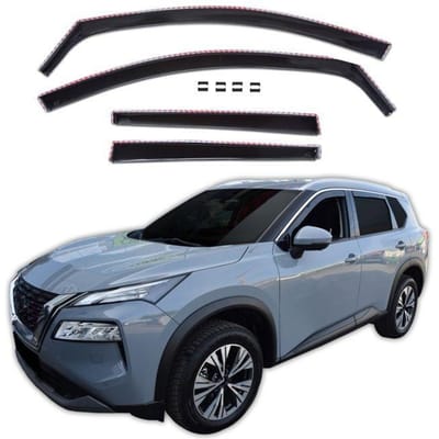 Luchtafweerders - Nissan X‑Trail 4 (sinds 2021) - 4 stuks - Gekleurd UV-bestendig acryl - Eenvoudige montage