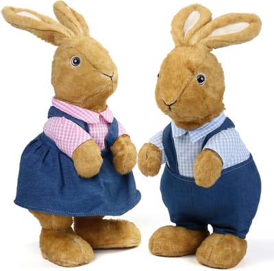 Hazen Knuffeldier 30 cm Pluche Dier Cadeau voor Jongens en Meisjes (2 Stuks)